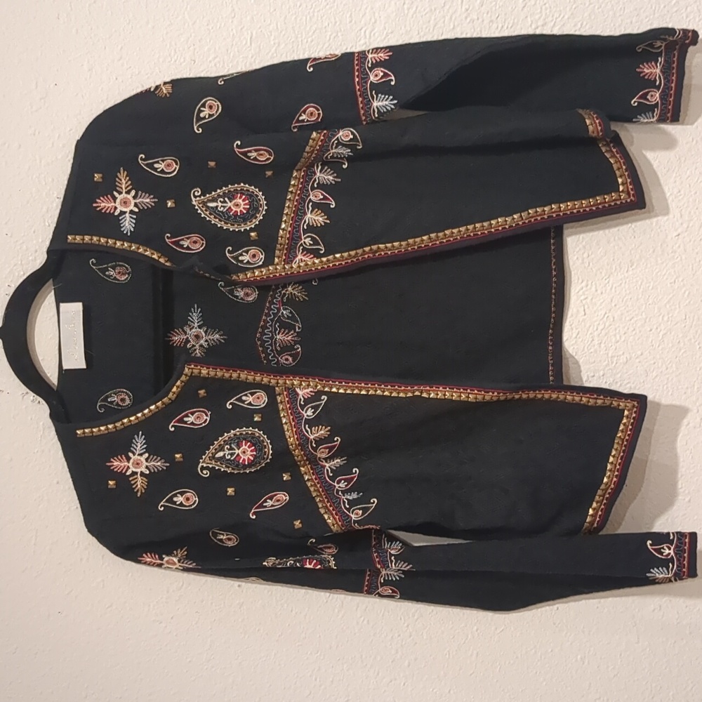 Anthropologie Love Sam Embroderied Blazer Jacket Size XS